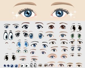 Vector Cute Cartoon Eyes