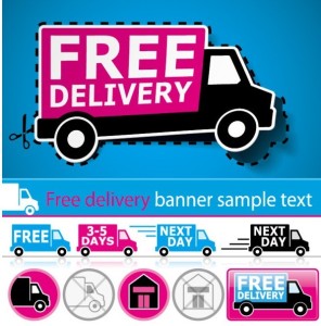 Vector Free Delivery Banners and Signals