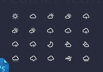 Free Clean Minimal Weather Icon Set PSD - TitanUI