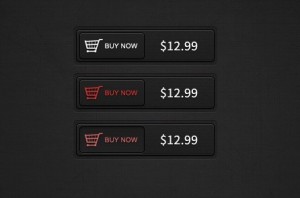 Black Buy Button with Shopping Cart Icon PSD