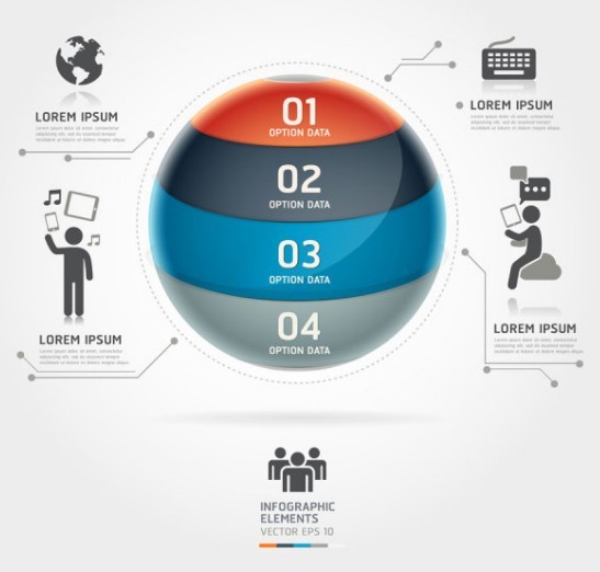 Vector Infographic Option Data Elements 02