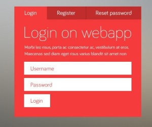 Stylish Red Login Form Interface PSD