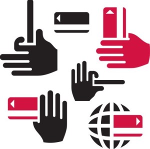 Black and Rose Red Gesture Icons Vector