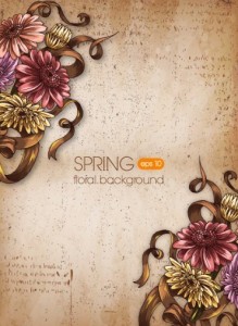 Elegant Colorful Spring Flower Background 01