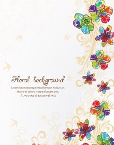 Hand Drawn Colorful Spring Flower Background Vector 01