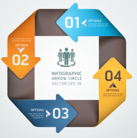 Vector Infographic Arrow Circle Elements 04