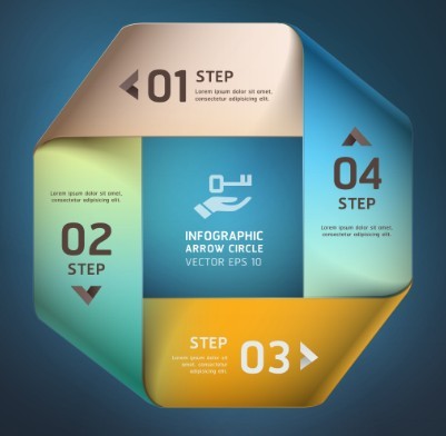 Vector Infographic Arrow Circle Elements 05