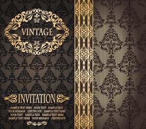 Vintage Golden Floral Pattern Background Vector 01