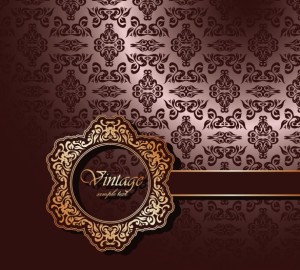 Vintage Golden Floral Pattern Background Vector 02