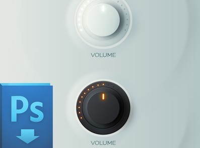 Black And White Volume Knobs PSD