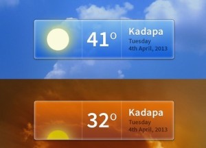Sleek Weather App Widget PSD