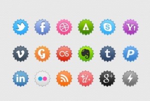 Colored and Rounded Label-Like Icon Set PSD