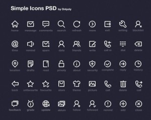 Minimal White Web Icon Set PSD