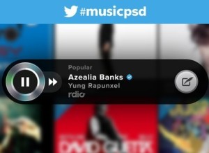 Twitter Music Player Widget PSD