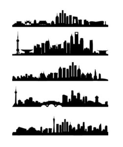 5 Modern City Vector Silhouettes