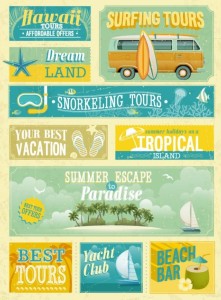 Retro Holiday Travel Promotional Poster Vector