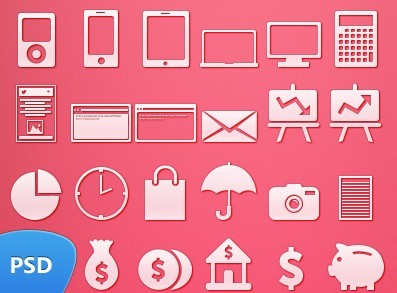 49+ Simple and Clean Web Icon Set PSD