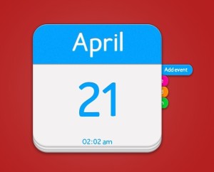 Blue and Withe Calendar App Icon PSD