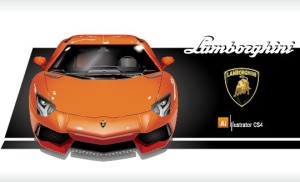 Vector Orange Lamborghini and Logo