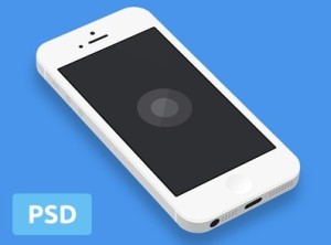 Minimal White and Black iPhone 5 Template PSD