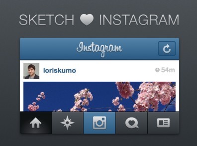 Sketch Instagram GUI PSD