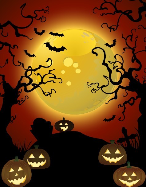 Cartoon Happy Halloween Scary Elements Vector 09