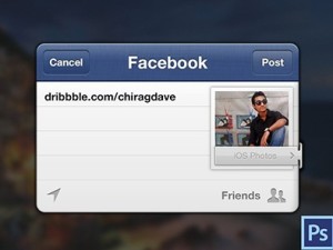 Facebook Share Box For iOS PSD