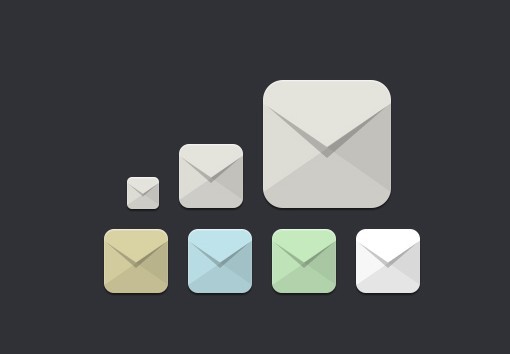 Flat Email Icon Set PSD