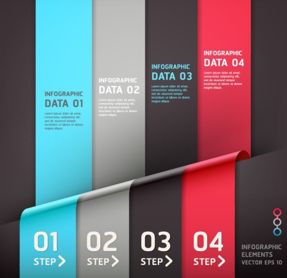 Vector Creative and Colored Origami Infographic Data Elements 03