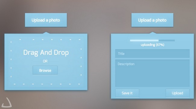 Clean Photo Uploader UI PSD