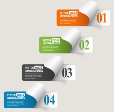 Creative Vector Origami Option Label For Infographic 06