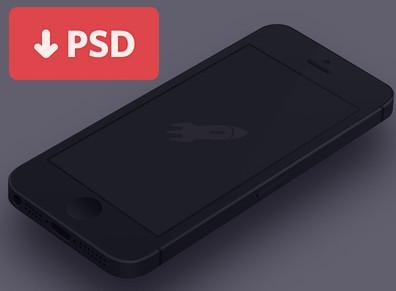 Minimal Black iPhone 5 PSD Template