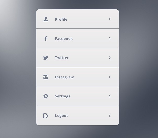 Minimal Dark and Grey Profile Menu PSD