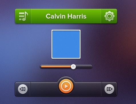 Music Player Widget UI PSD