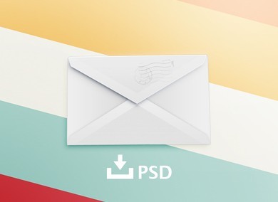 Flat Envelope with Postmark PSD