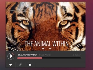 Flat Online Music Player UI PSD