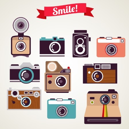 Vector Flat Old Camera Design Elements 03