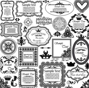 Vector Vintage Floral Border and Corner Design Elements 04