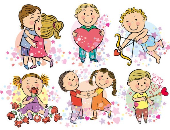 Cartoon Happy Valentine's Day Vector Illustration