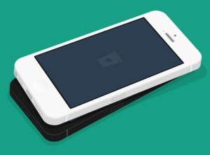 Flat iPhone 5 3D MockUp PSD