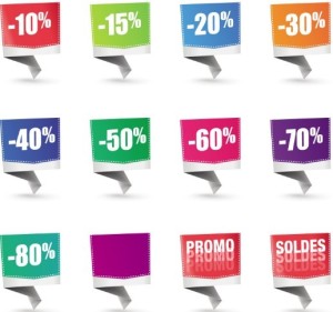 Colorful Origami Promotions Labels Vector 02