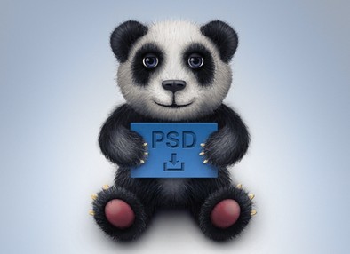 Cute Toy Panda Icon PSD