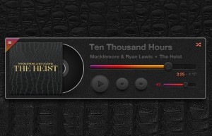 Dark Leather Music Player PSD