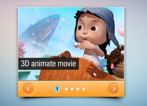 Mini Cartoon Slider Interface PSD