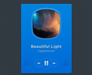 Minimal Blue Music Player GUI PSD