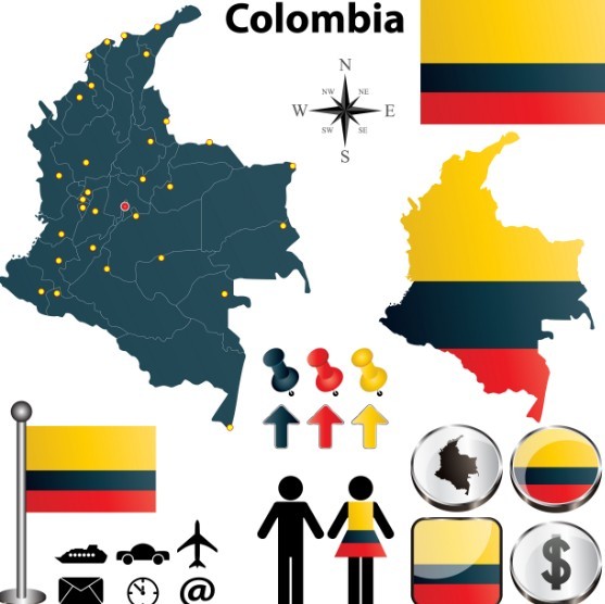 Vector Colombia Information Graphic Elements