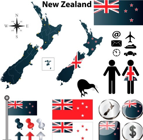 Vector New Zealand Information Graphic Elements