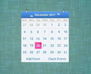 Simple Blue PSD Calendar Widget