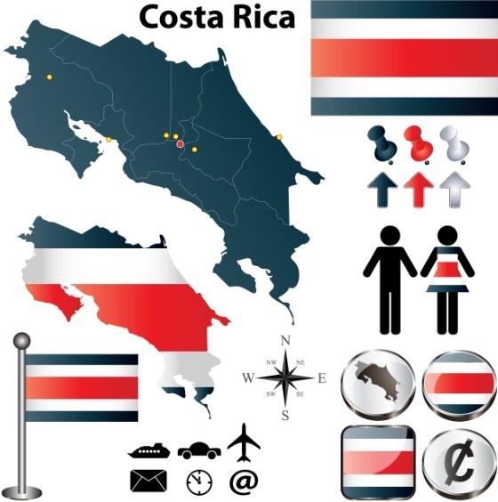 Vector Costa Rica Information Graphic Elements