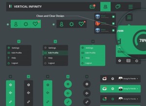 Vertical Infinity - Flat Style Web UI Kit PSD